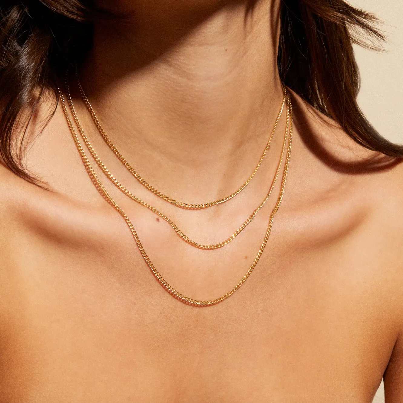 10K Gold Baby Curb Chain Necklace - 20