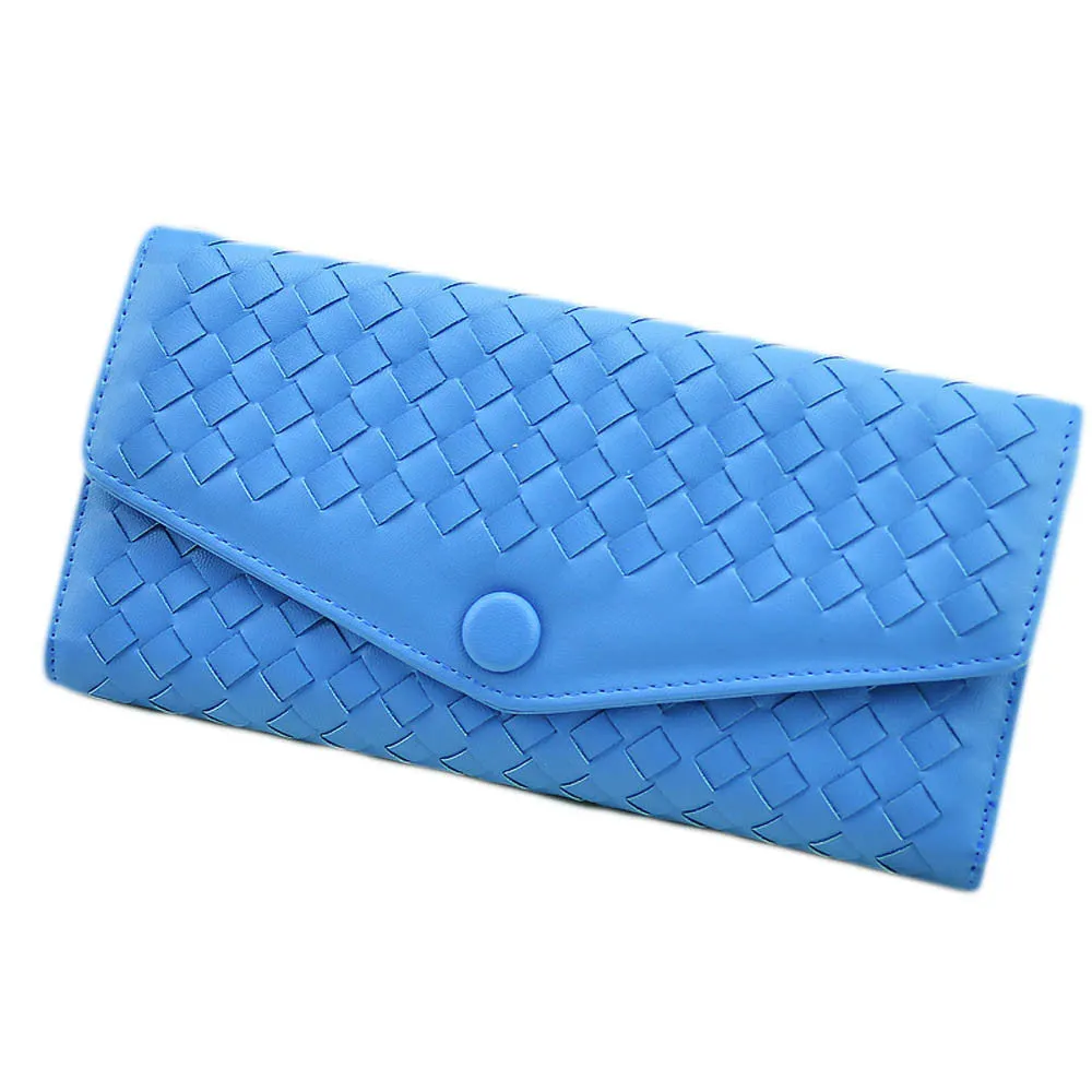 9 Colors Forward Weave PU leather Cover Flip Purse Card Holder Hbags Clutch Hasp Wallet Bag