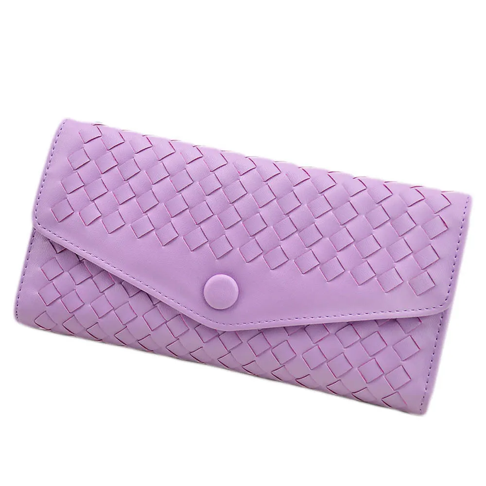 9 Colors Forward Weave PU leather Cover Flip Purse Card Holder Hbags Clutch Hasp Wallet Bag