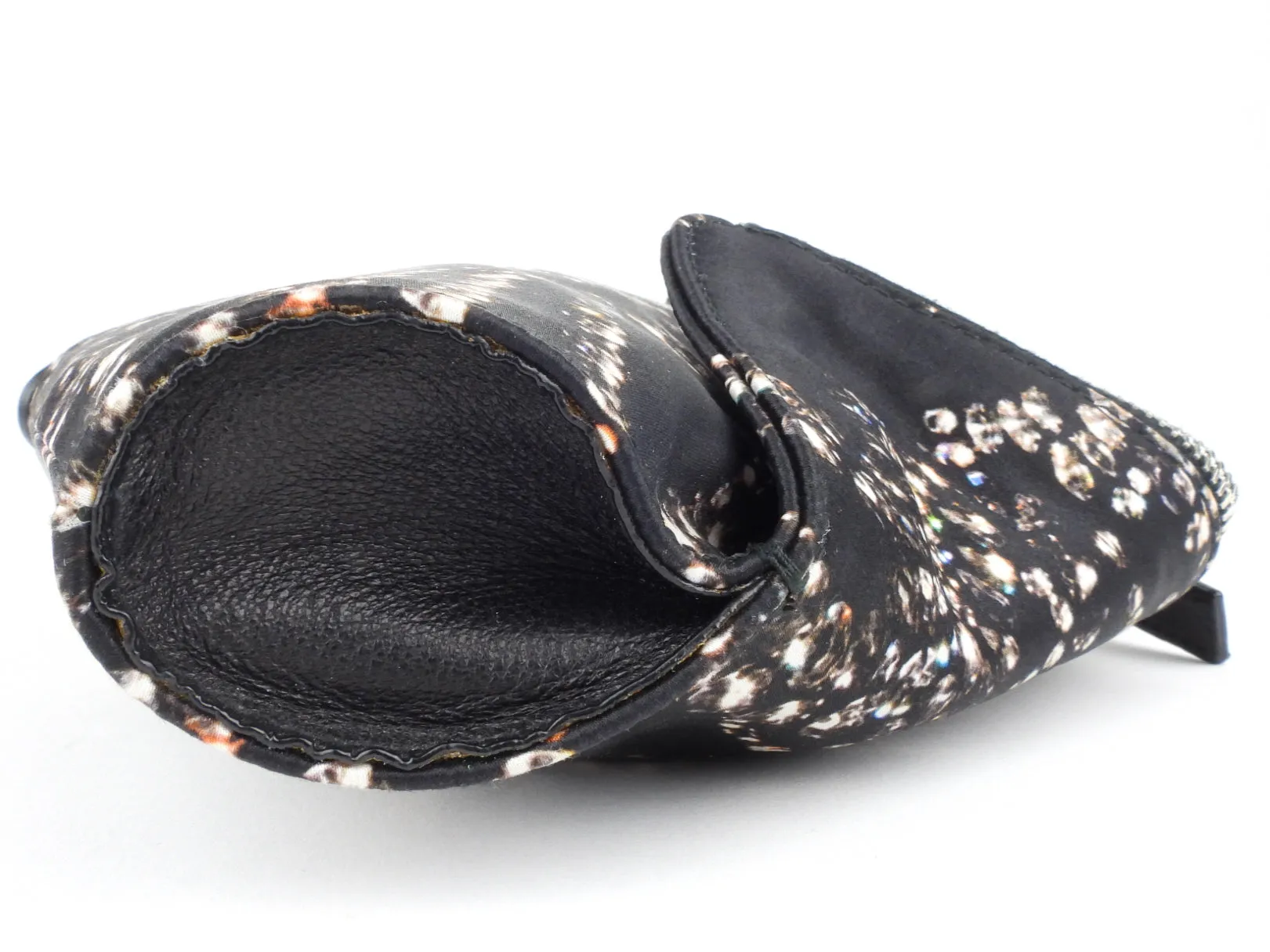 Alexander McQueen Black Jewel Print Satin De Manta Clutch