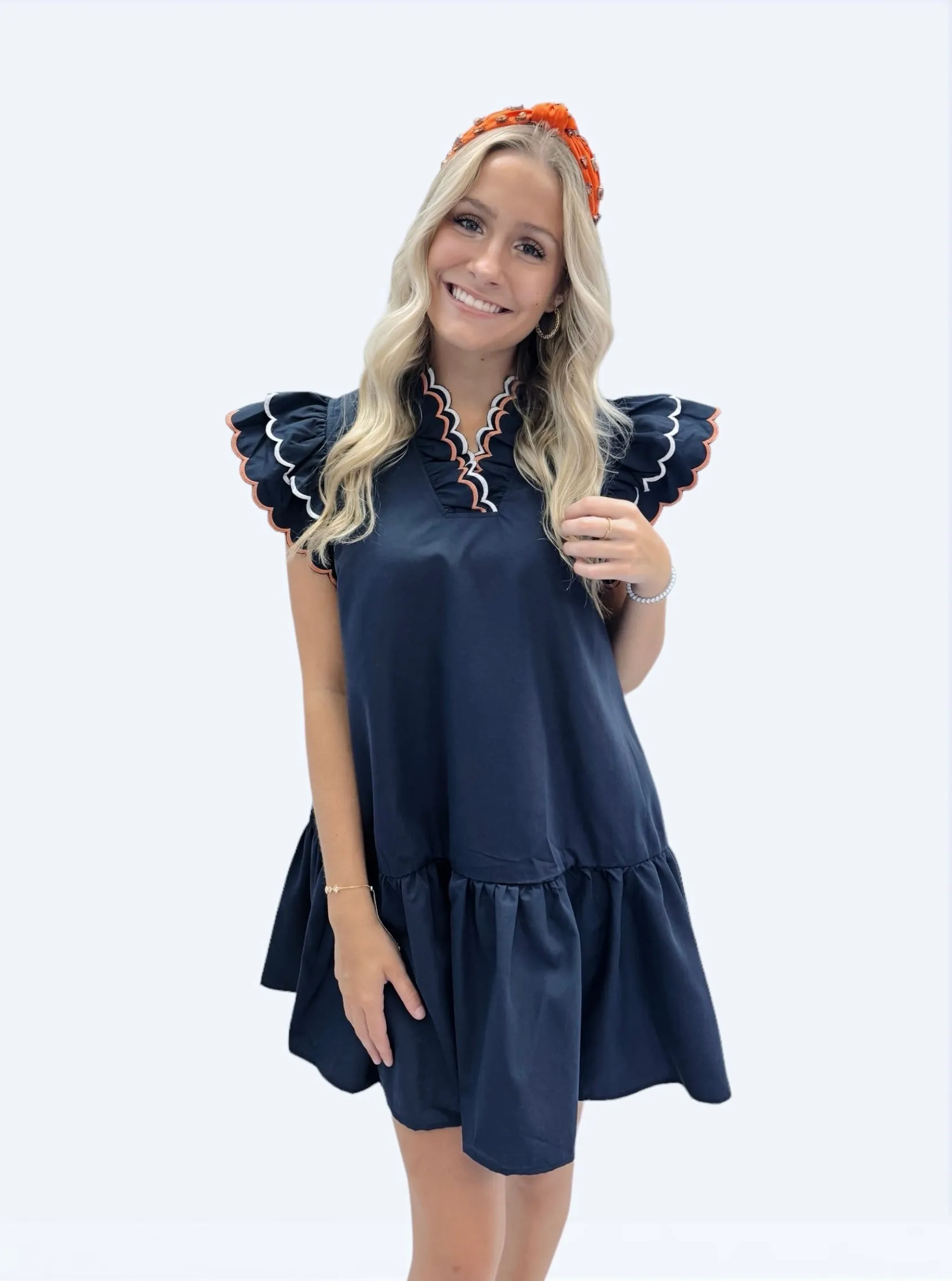 AU Ruffle Game Day Dress