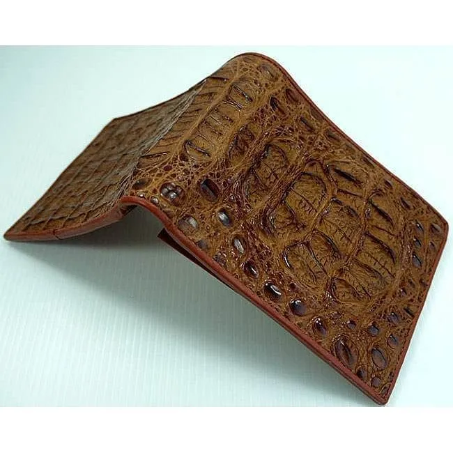 Big Head Cognac Crocodile Mens Wallet