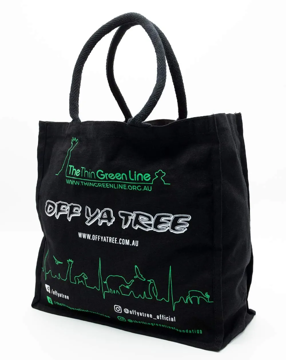 Black Cotton Charity Tote Bag