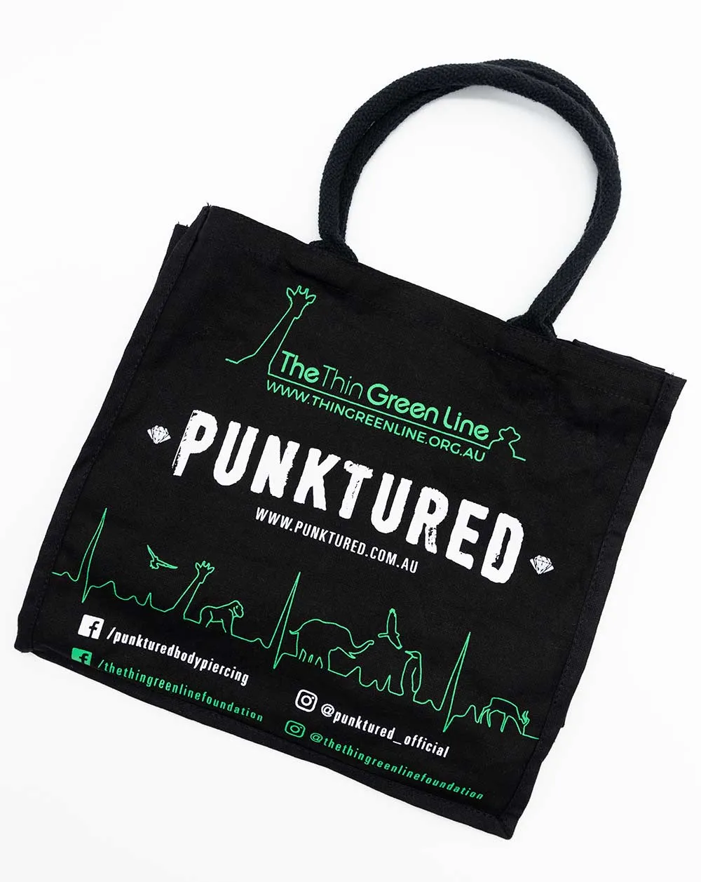 Black Cotton Charity Tote Bag