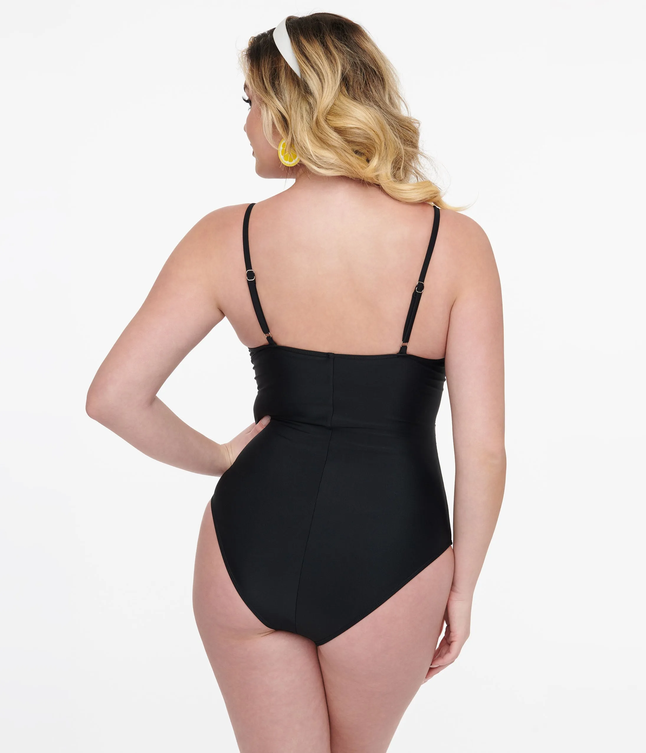 Black Cutout One Piece Swimsuit