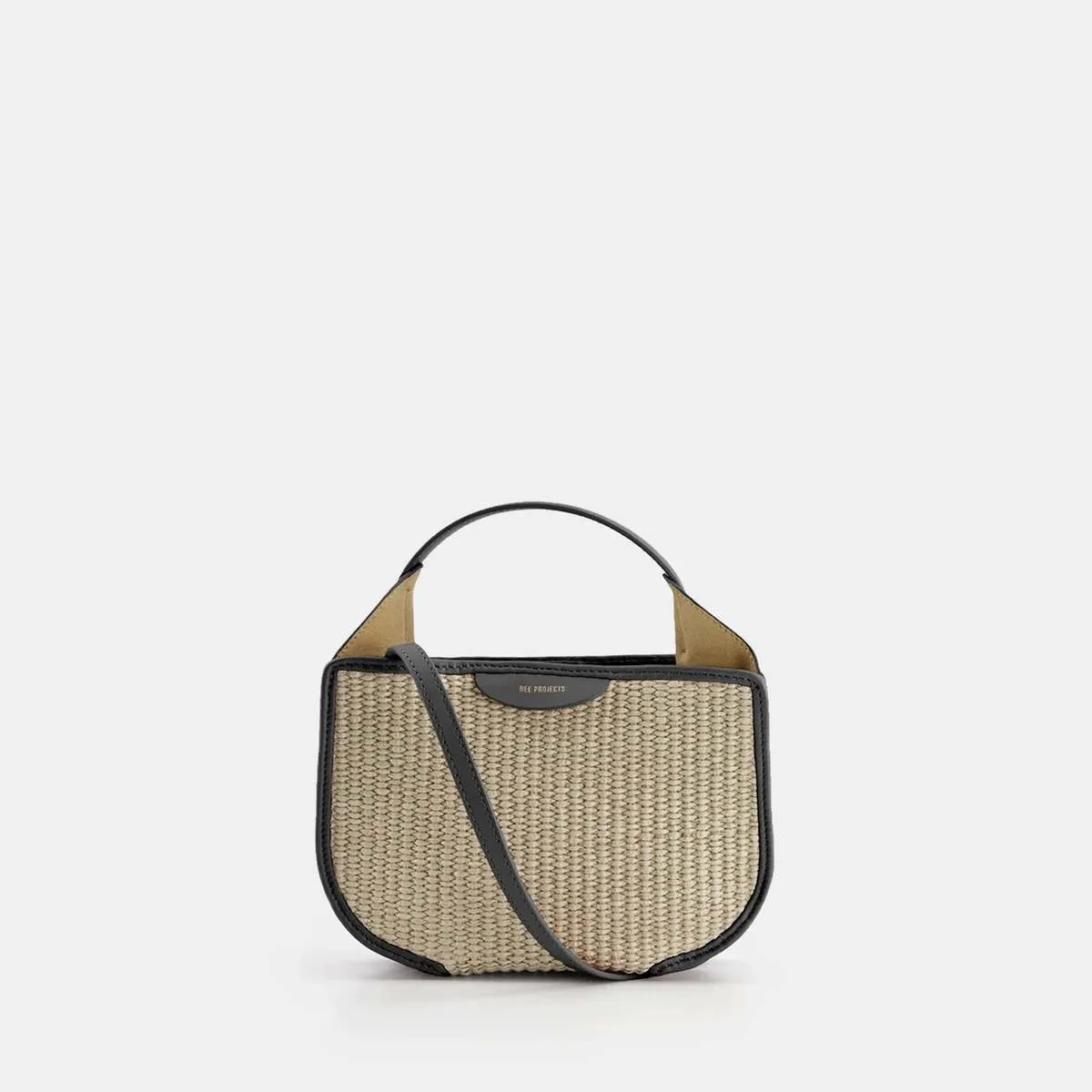 Black Raffia Helene Hobo Mini Crossbody - Black