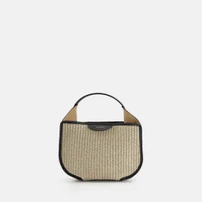 Black Raffia Helene Hobo Mini Crossbody - Black