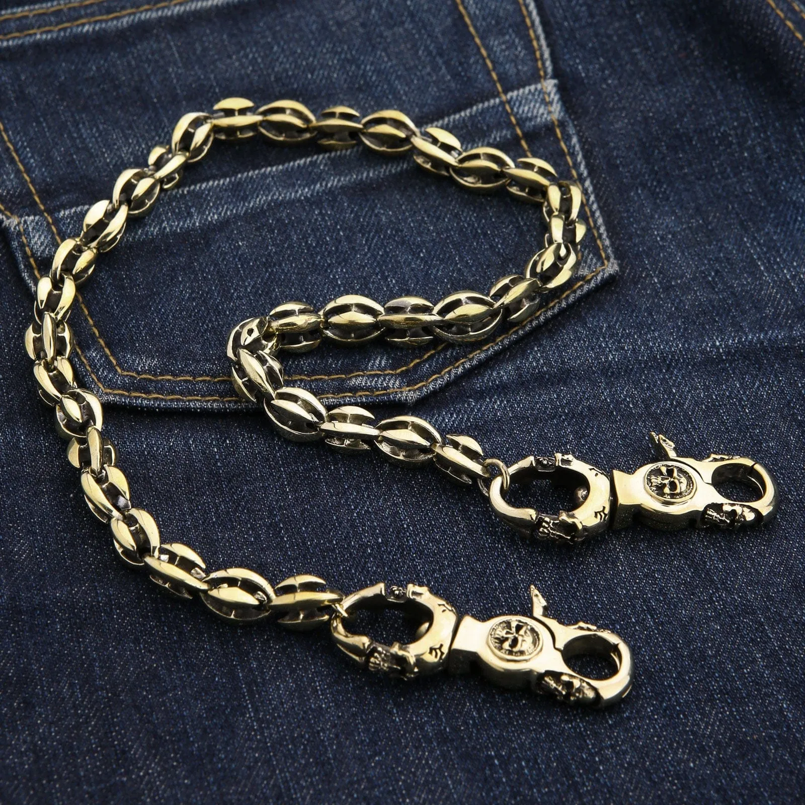 Blade Blossom Brass Wallet Chain