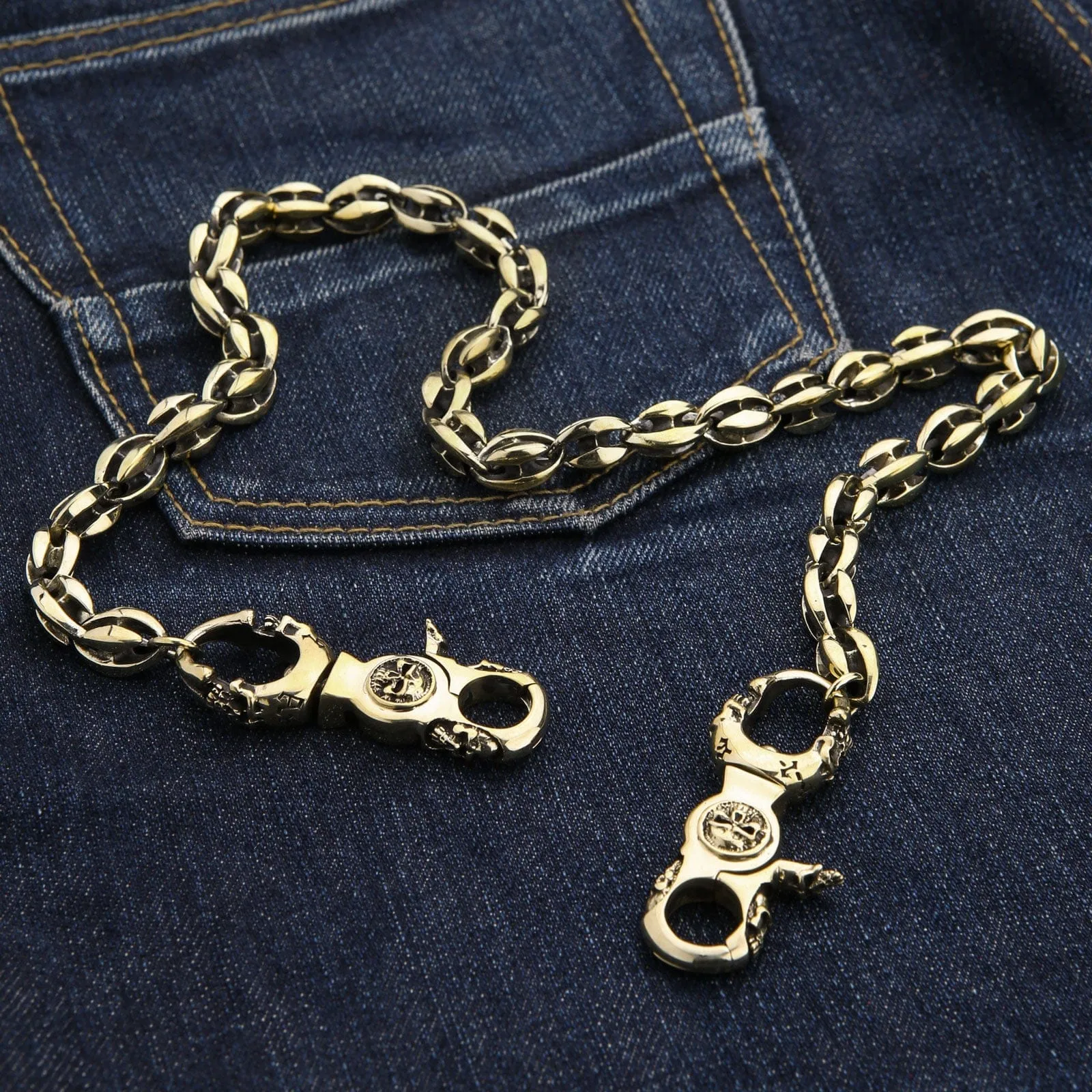 Blade Blossom Brass Wallet Chain