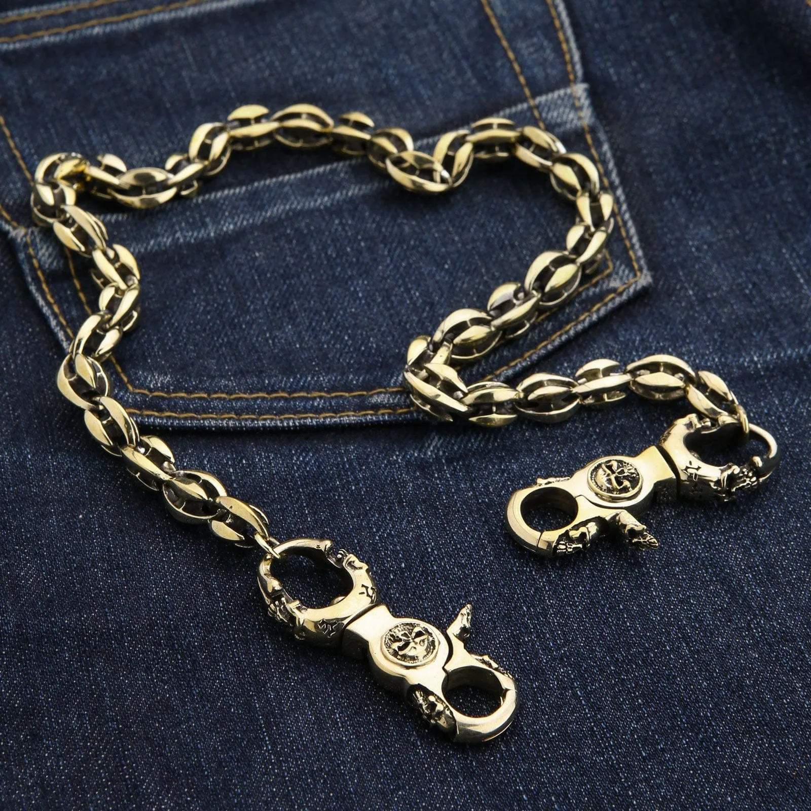 Blade Blossom Brass Wallet Chain