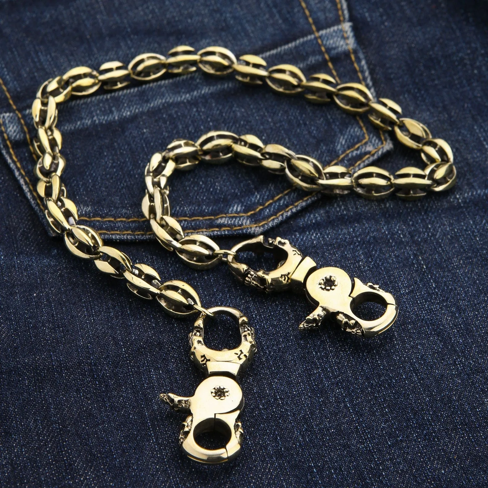 Blade Blossom Brass Wallet Chain