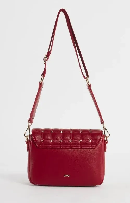 BORSA GAUDì DONNA CROSSBODY MATELASSE CON BORCHIE ROSSO 22X16X5CM V3AI-11281_V0018