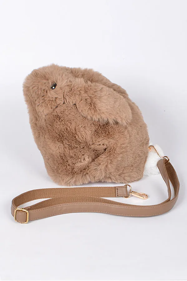 Bunny Furry Clutch-Khaki