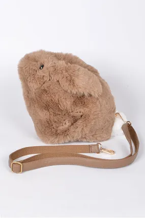 Bunny Furry Clutch-Khaki