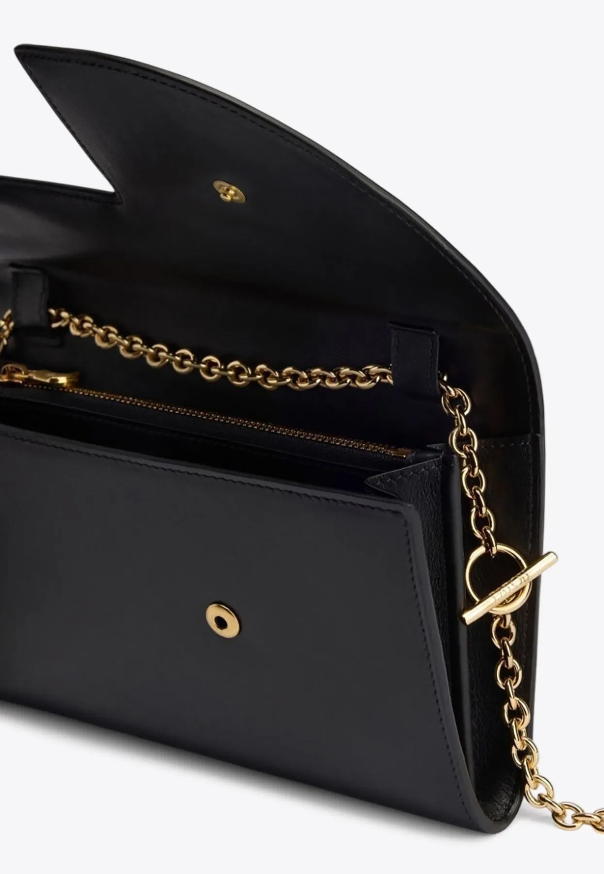 Calf Leather Chain Clutch Bag