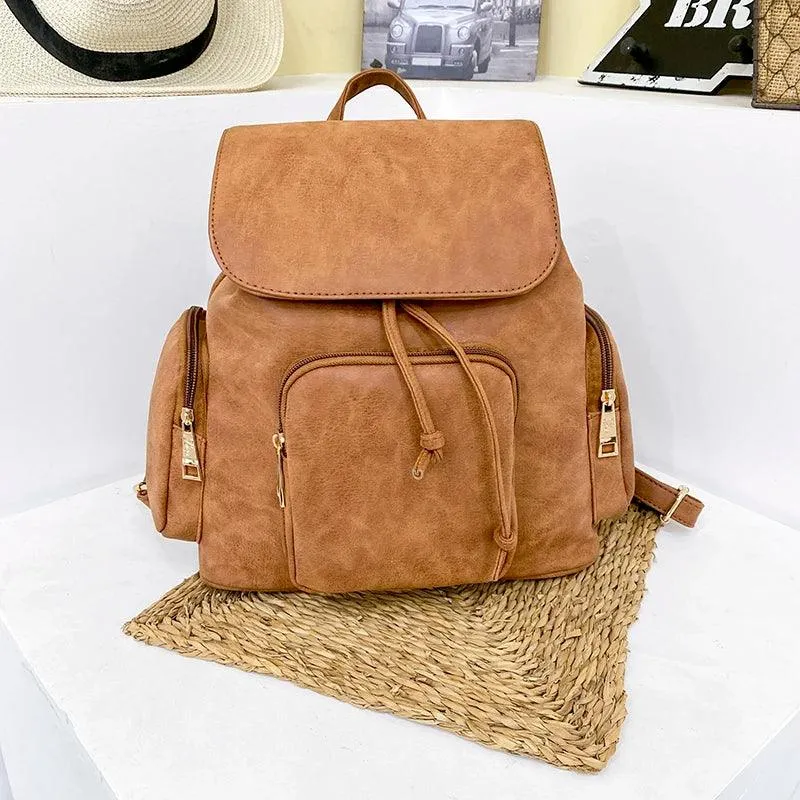 Cool Backpack - Fashion Leather Vintage Shoulder Bag (QD154)