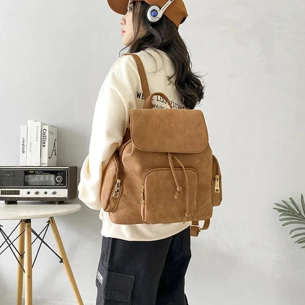 Cool Backpack - Fashion Leather Vintage Shoulder Bag (QD154)