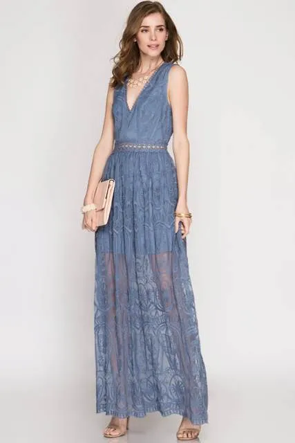 Crochet Lace Maxi Dress