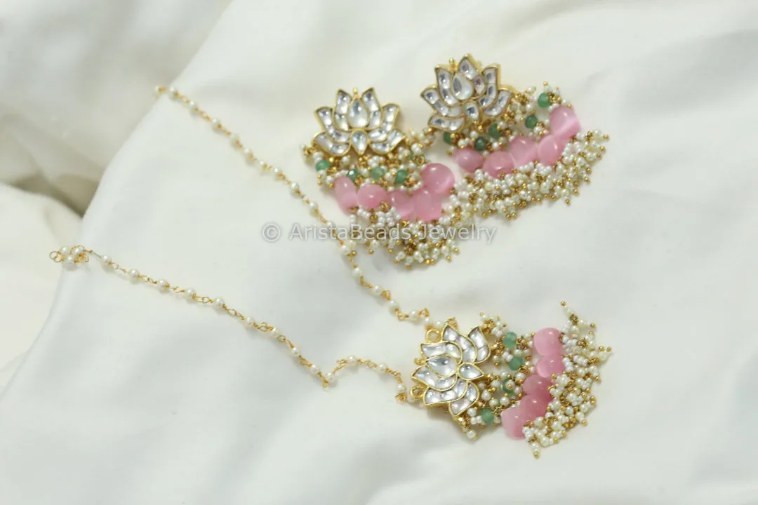 Dainty Lotus Jadau Kundan Set