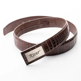 Dark Brown Alligator Crocodile Stomach Belt