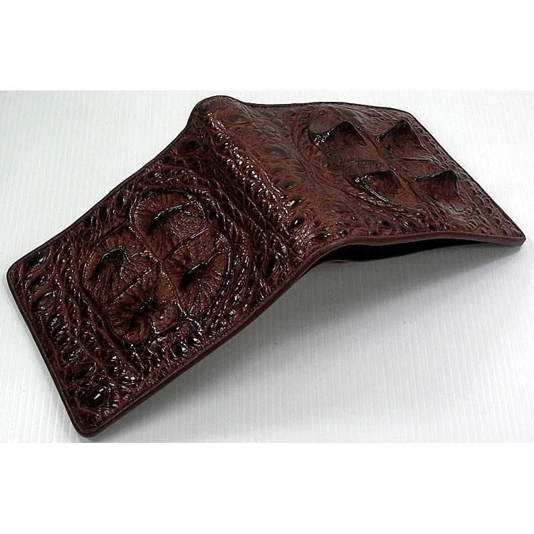 Dark Brown Double Head Crocodile Wallet