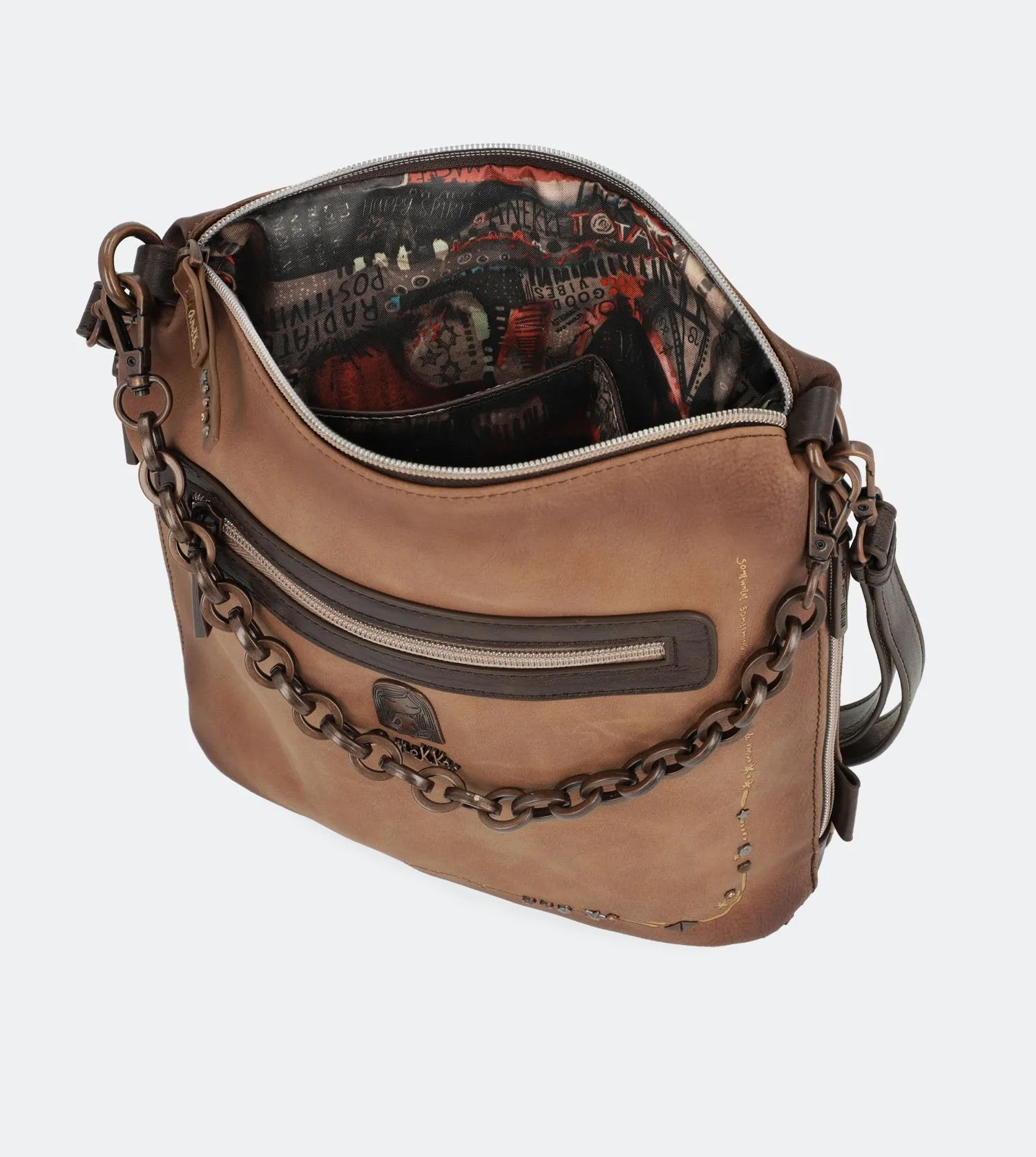 Delightful nature crossbody bag with a chain