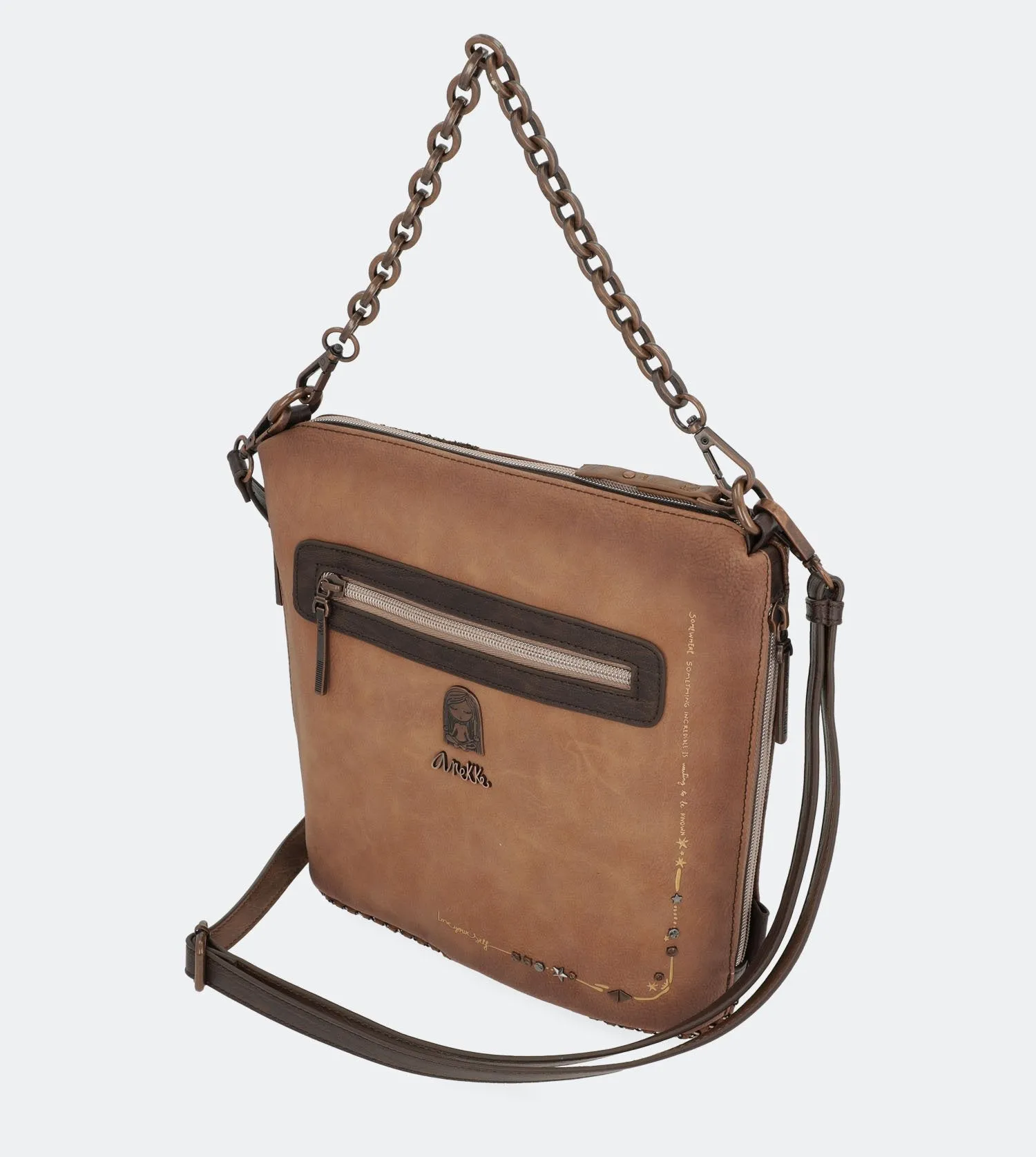 Delightful nature crossbody bag with a chain