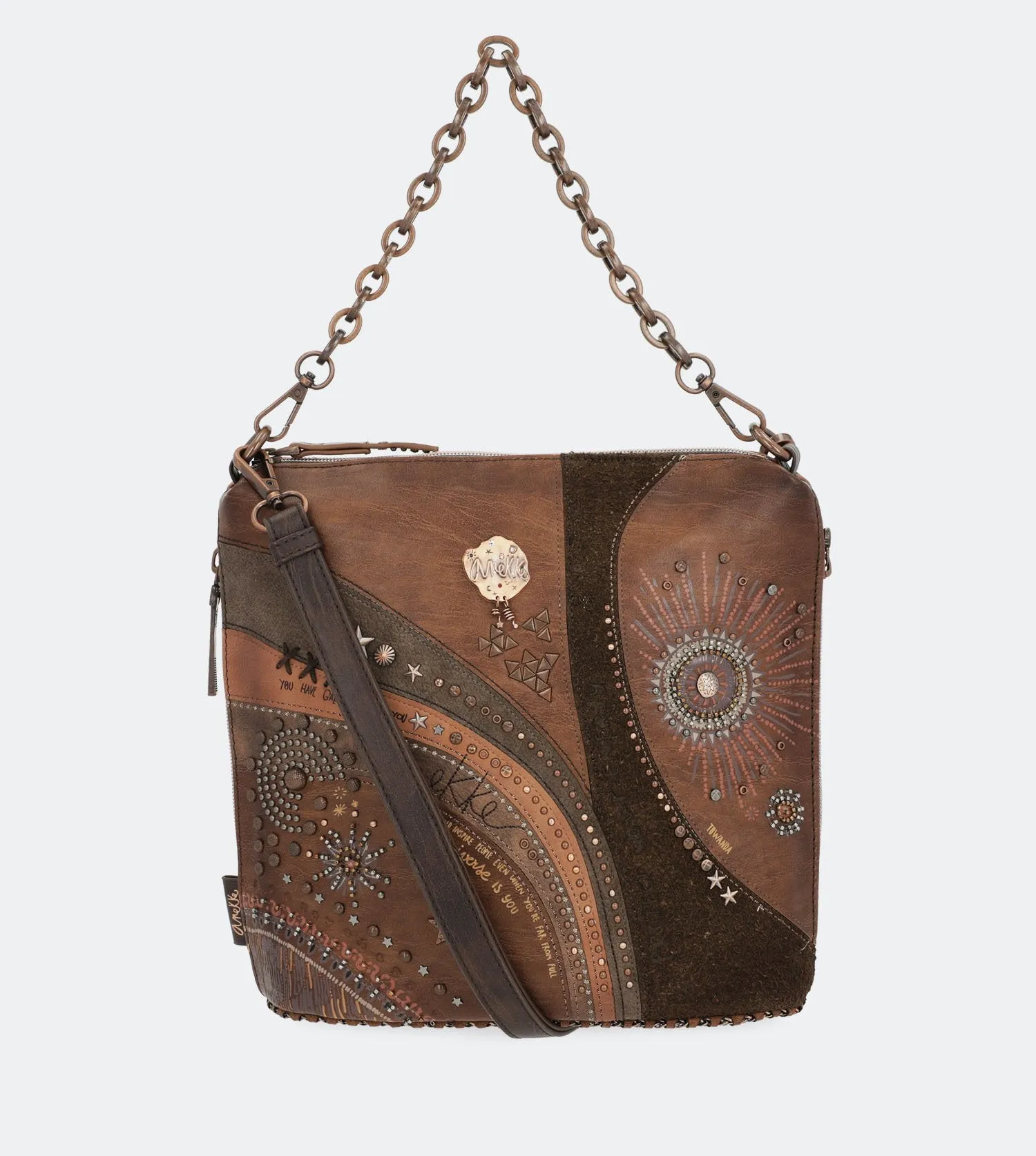 Delightful nature crossbody bag with a chain