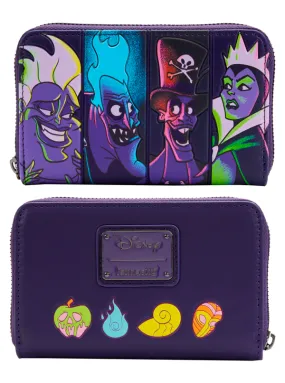 Disney Villains in the Dark Zip Around Wallet