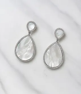 Double Teardrop Mother of Pearl Earrings