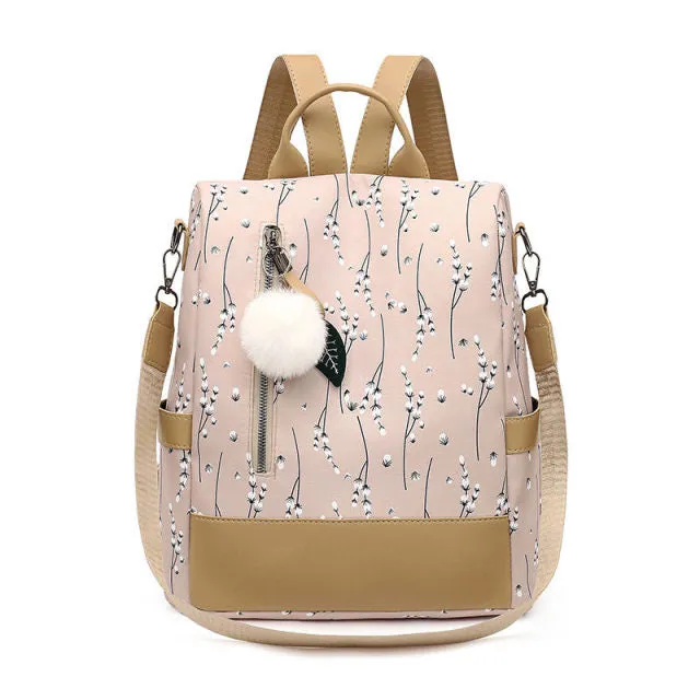 Fashion Women Backpacks Flower Print Ladies School Backpack