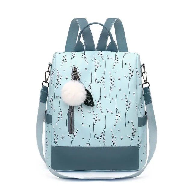 Fashion Women Backpacks Flower Print Ladies School Backpack