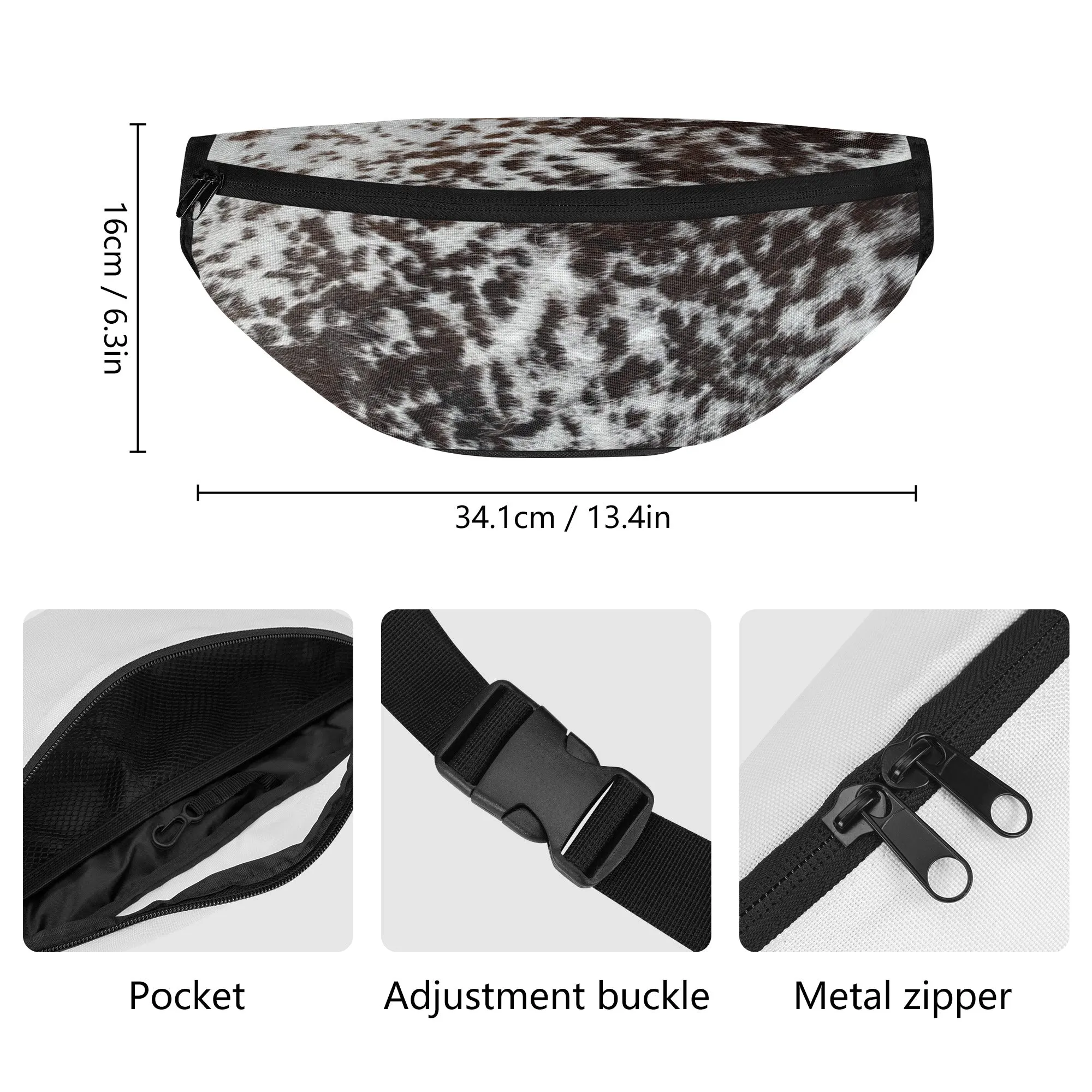 Faux cow hide Fanny Pack