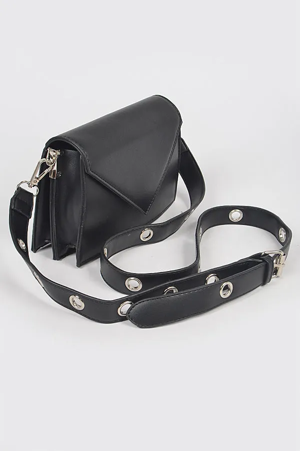 Faux Leather Crossbody w/gromme