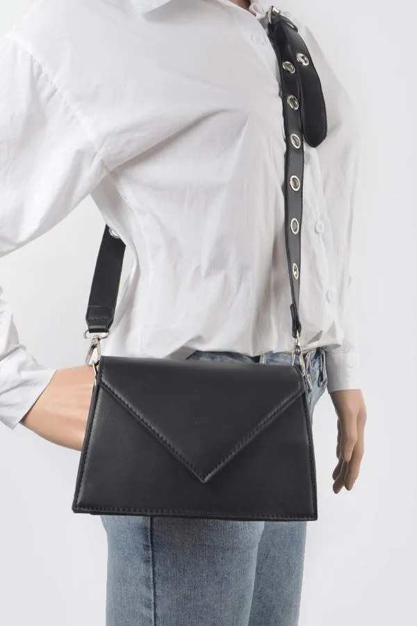 Faux Leather Crossbody w/gromme