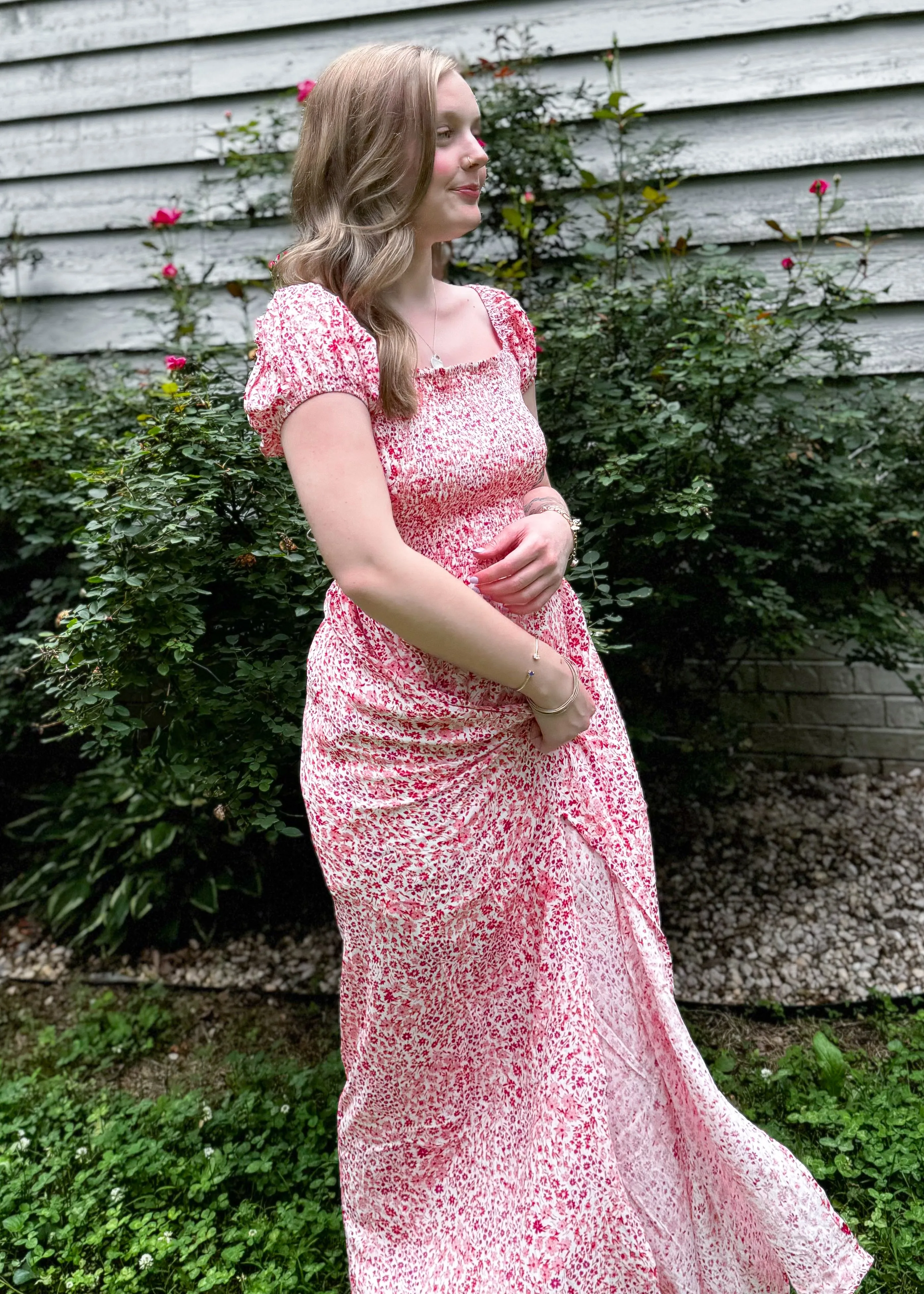 Field Of Poppies Maxi Dress | Red