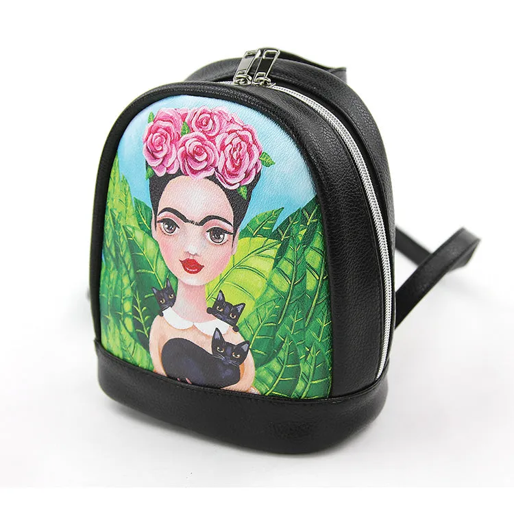 Frida w/Blck Cats Mini Backpack