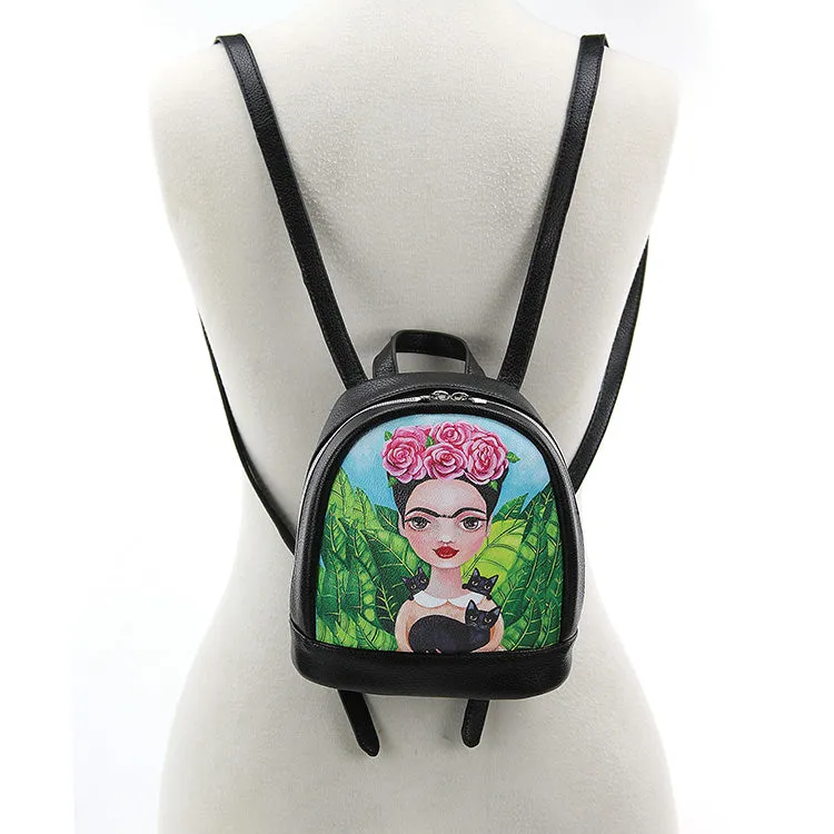 Frida w/Blck Cats Mini Backpack