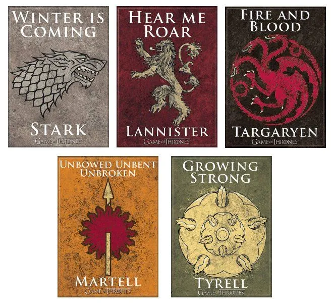 Game of Thrones House Sigils Magnet Set