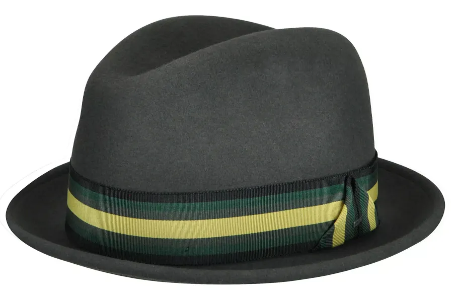 Goldring Classic Brim Litefelt Fedora With Stripe