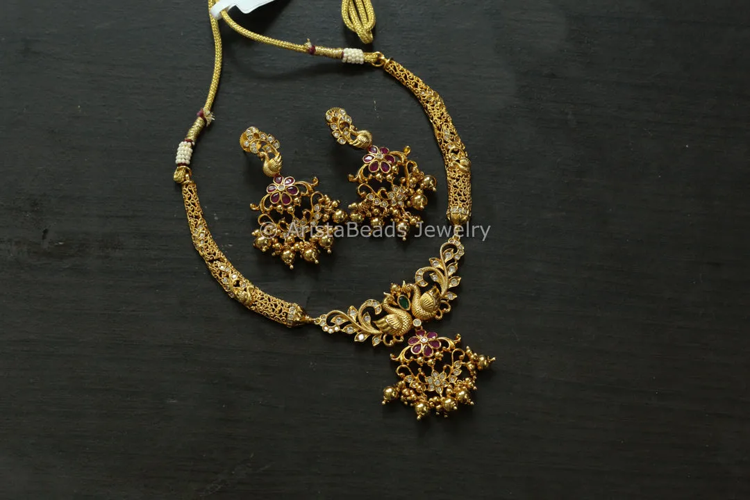 Gram Gold CZ Necklace Set