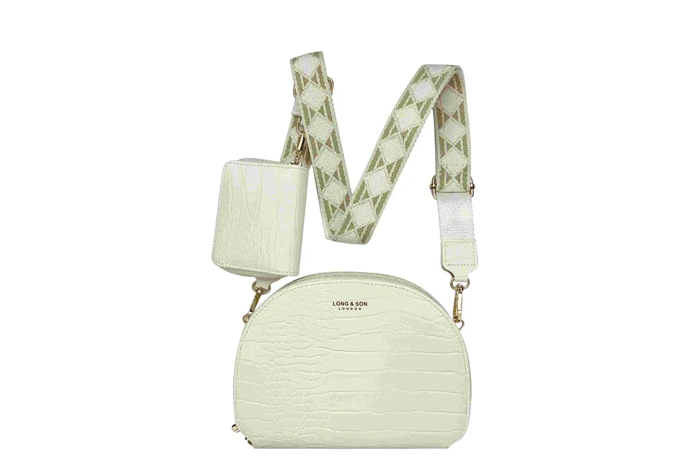 GZ9007- Croc Fabric Crossbody Bag