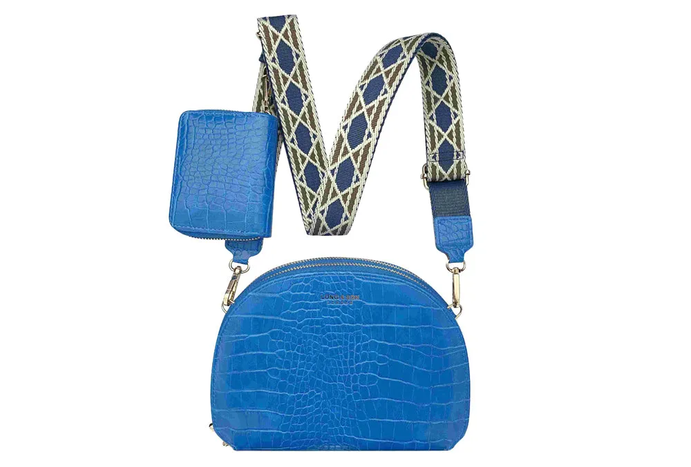 GZ9007- Croc Fabric Crossbody Bag