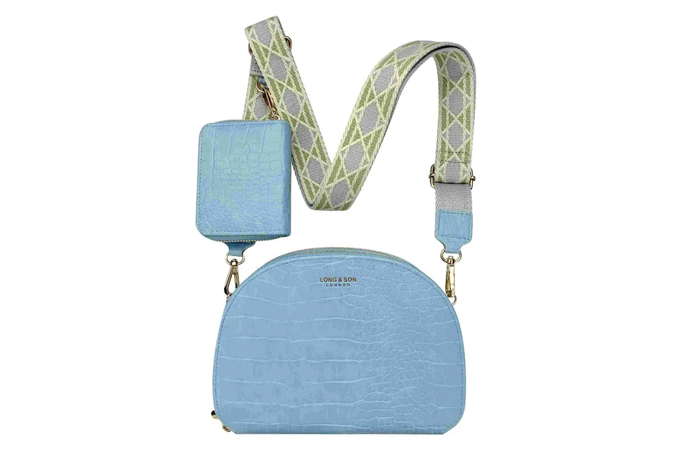 GZ9007- Croc Fabric Crossbody Bag