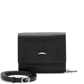 Hermès Black Chamkila Chaine d'ancre Compact Wallet Palladium Hardware, 2023