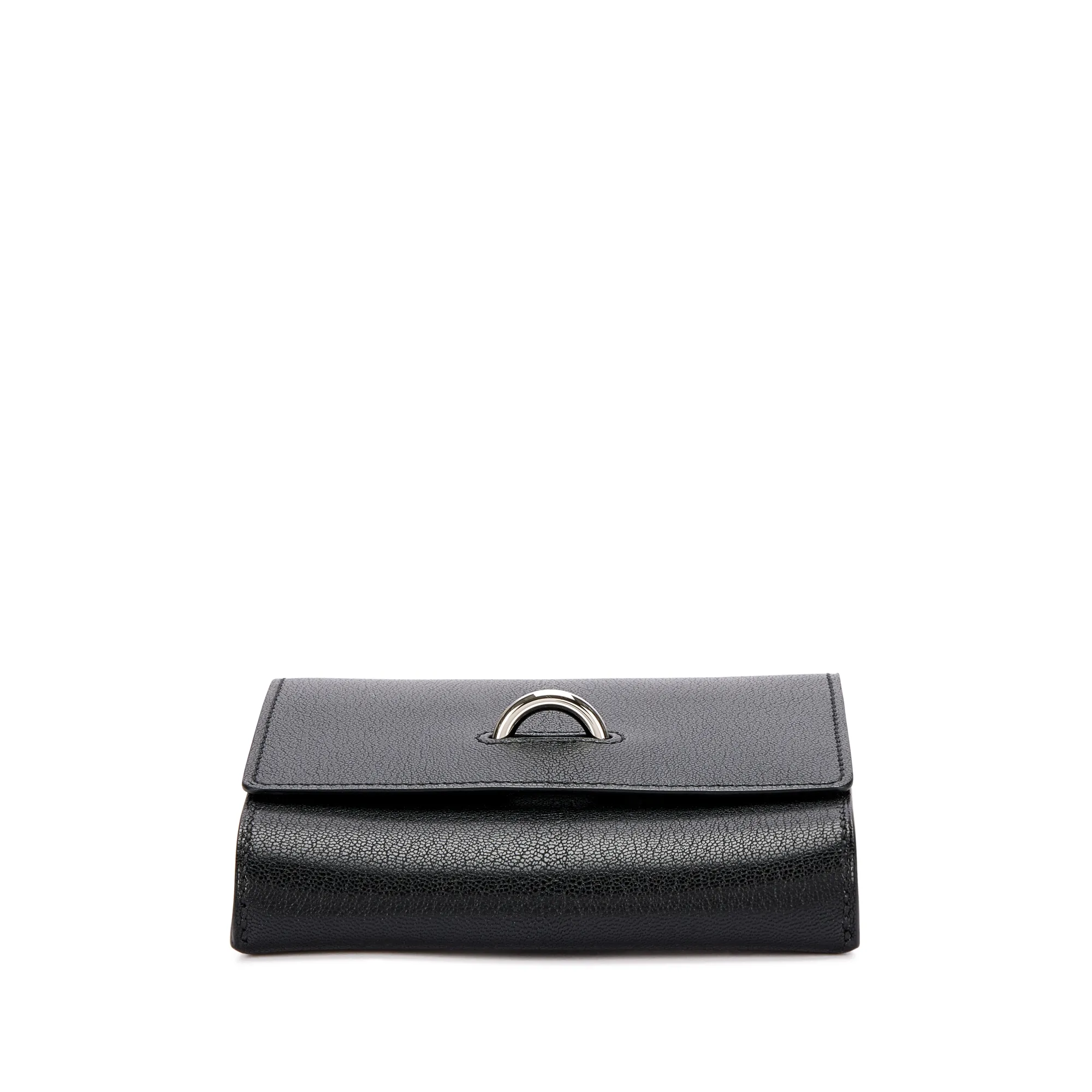 Hermès Black Chamkila Chaine d'ancre Compact Wallet Palladium Hardware, 2023