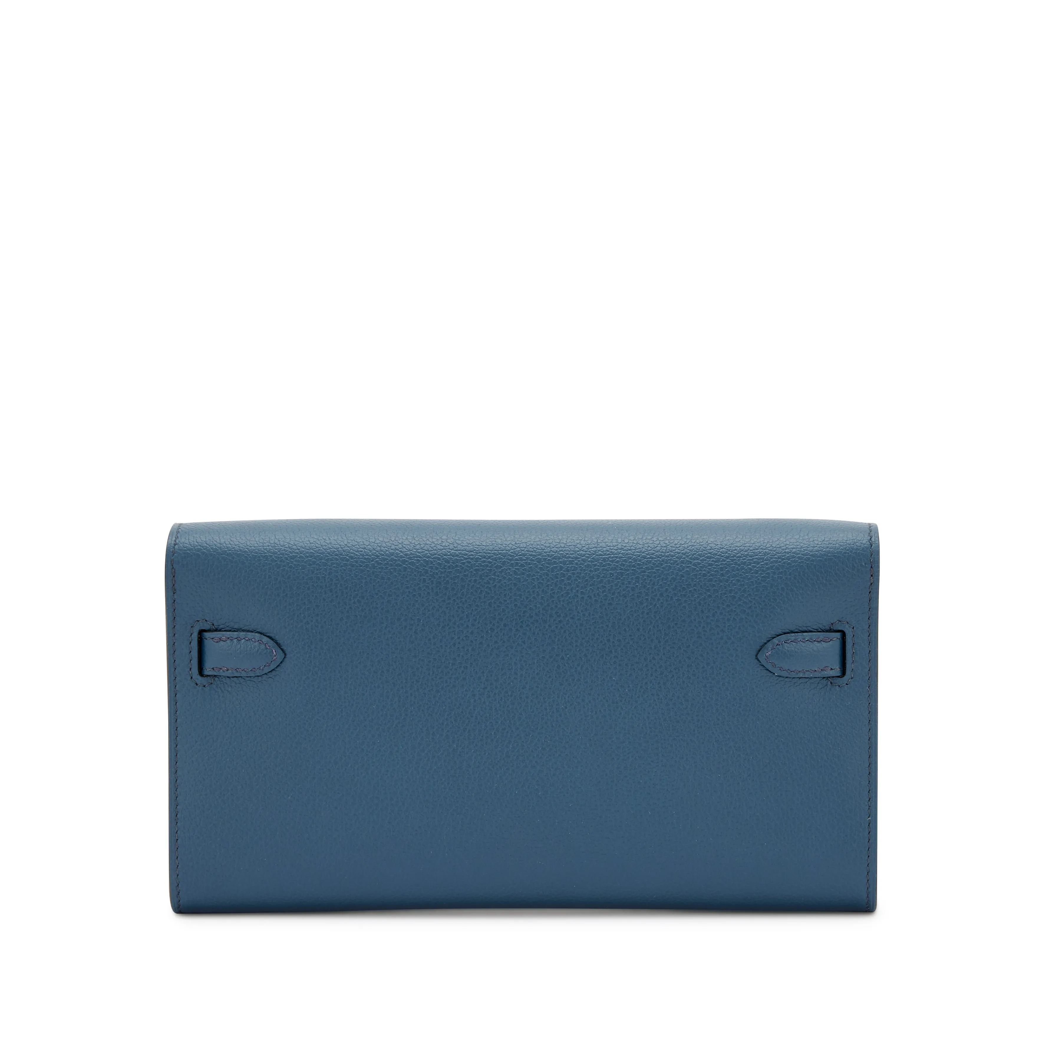 Hermès Bleu de Prusse Evercolor Kelly To Go Wallet Gold Hardware, 2023