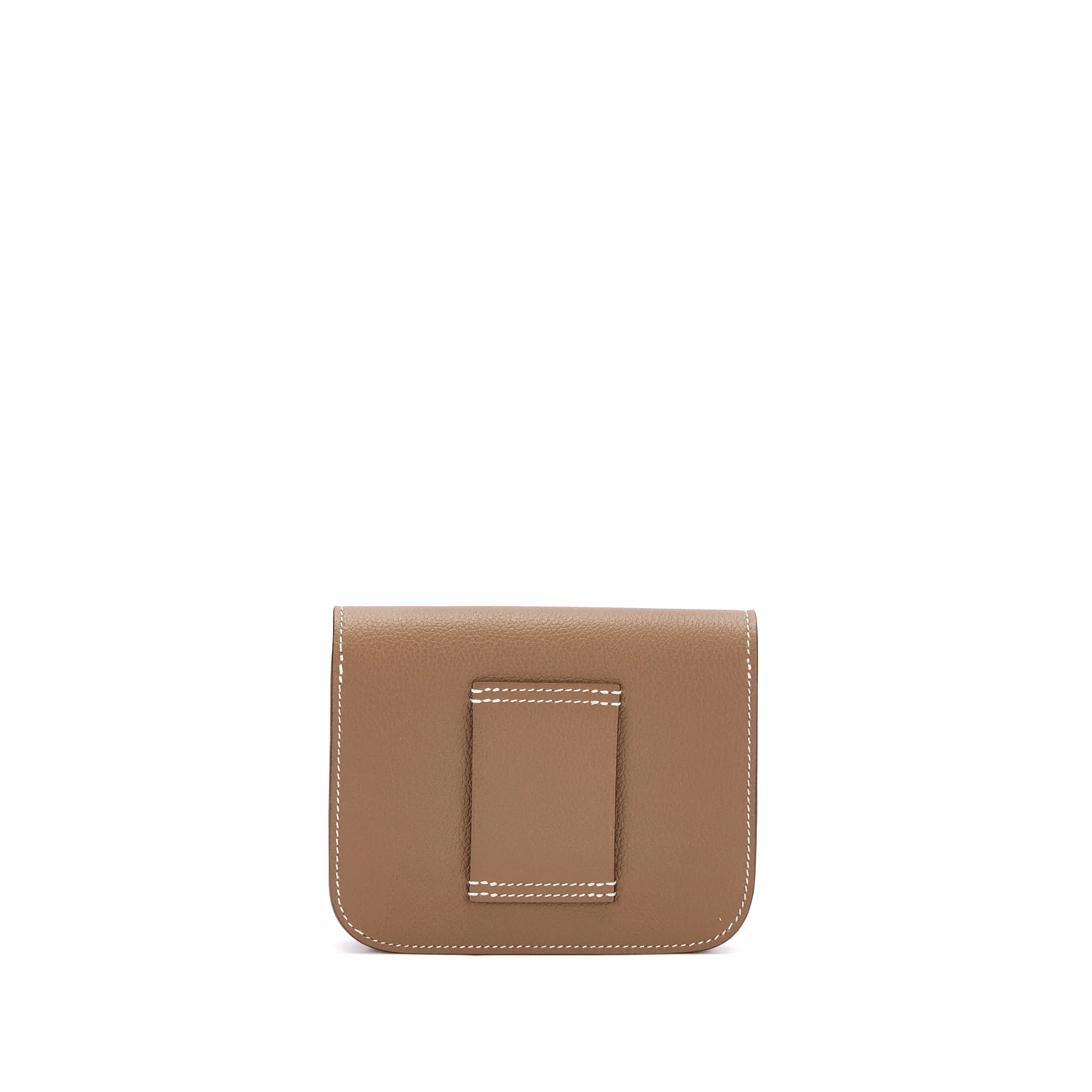 Hermès Etoupe Evercolor Constance Slim Wallet Gold Hardware, 2023