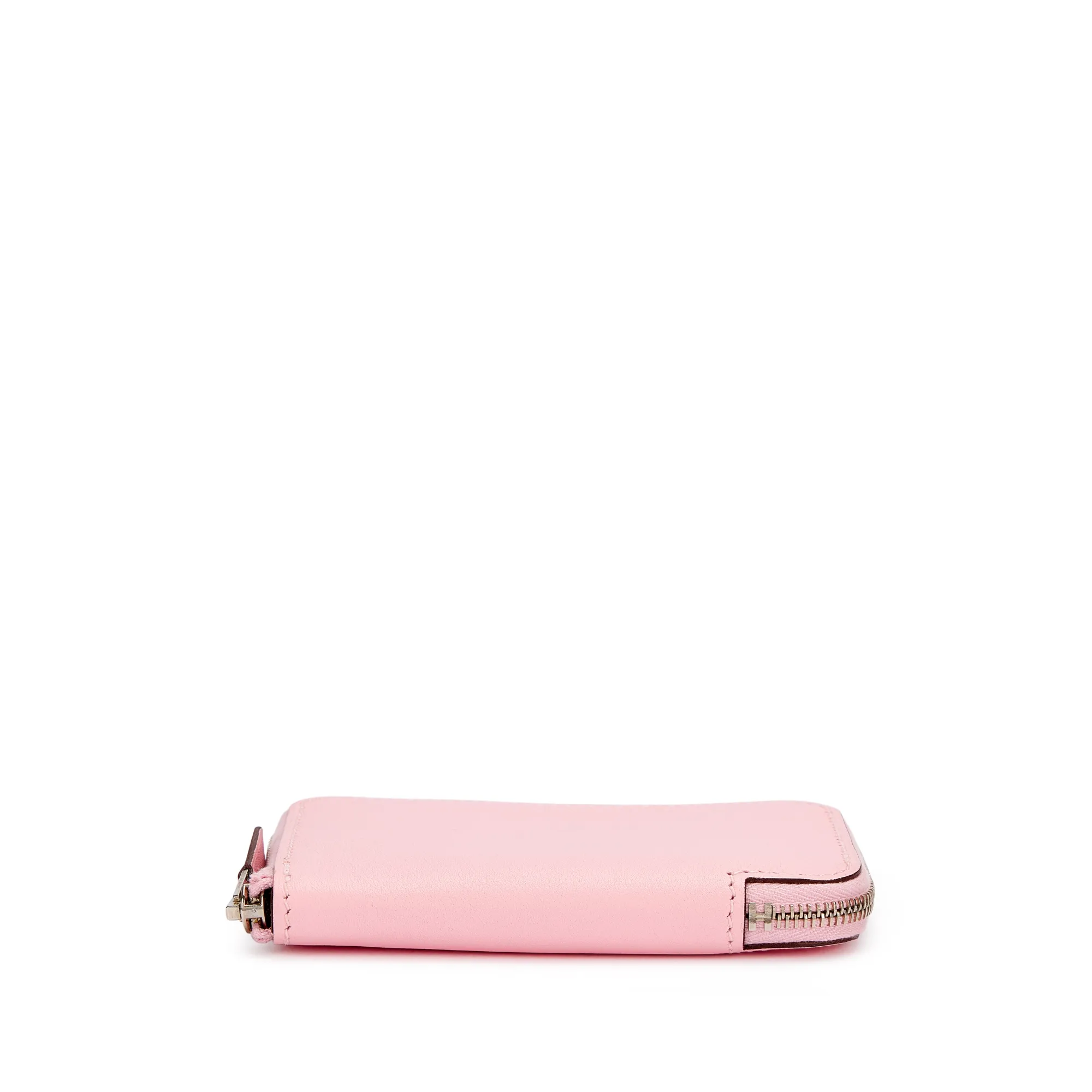 Hermès Rose Sakura Swift Azap Compact Wallet Palladium Hardware, 2014