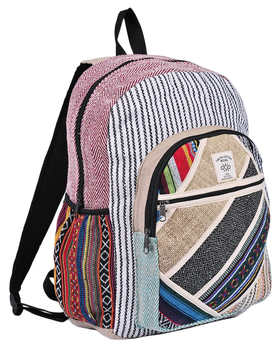 Hippie Boho Hemp Cotton Daypack Backpack Striped